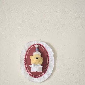 Pooh Bear Wall Decoration with Pink and White Accents